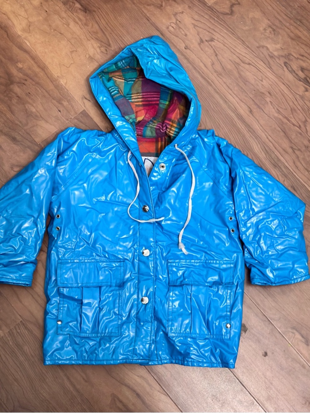 Kids Bright Blue lined Raincoat